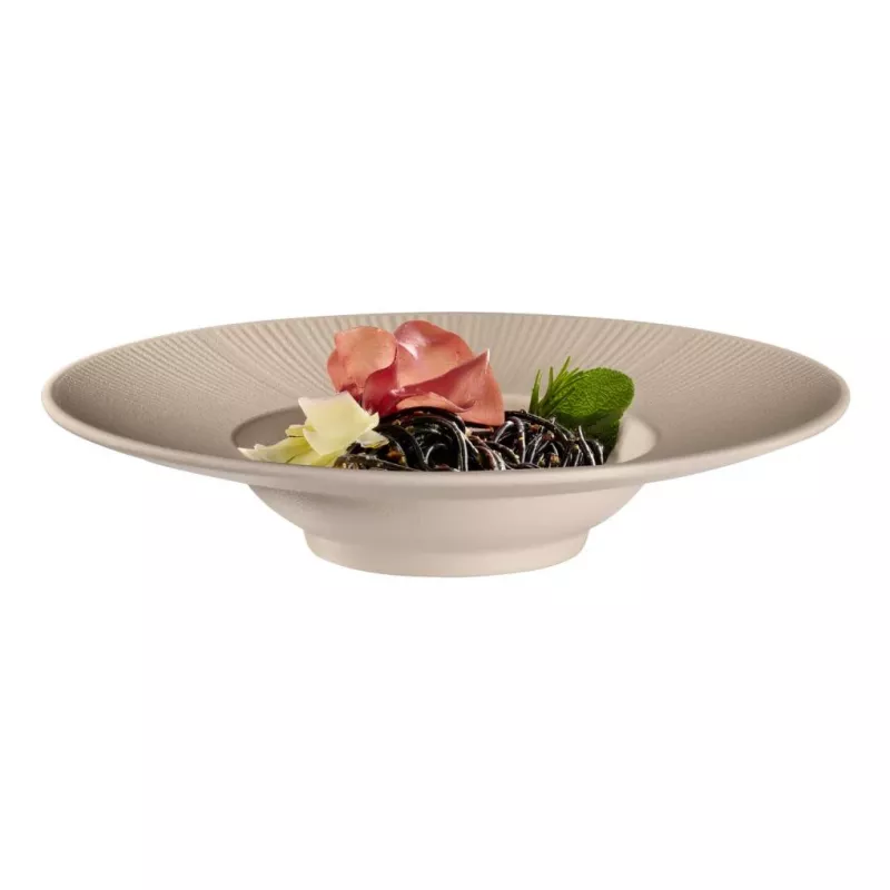 APS NERO Pastas šķīvis, 290 mm, smilškrāsas melamīns, sakraujams, trauku mazgājamā mašīnā mazgājams, karstumizturīgs (1 gab.) 85406