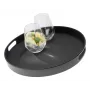 APS Bistro apaļais pasniegšanas paplāts, melns, 35,5 cm, melamīns, krājams, trauku mazgājamā mašīnā mazgājams (84045)