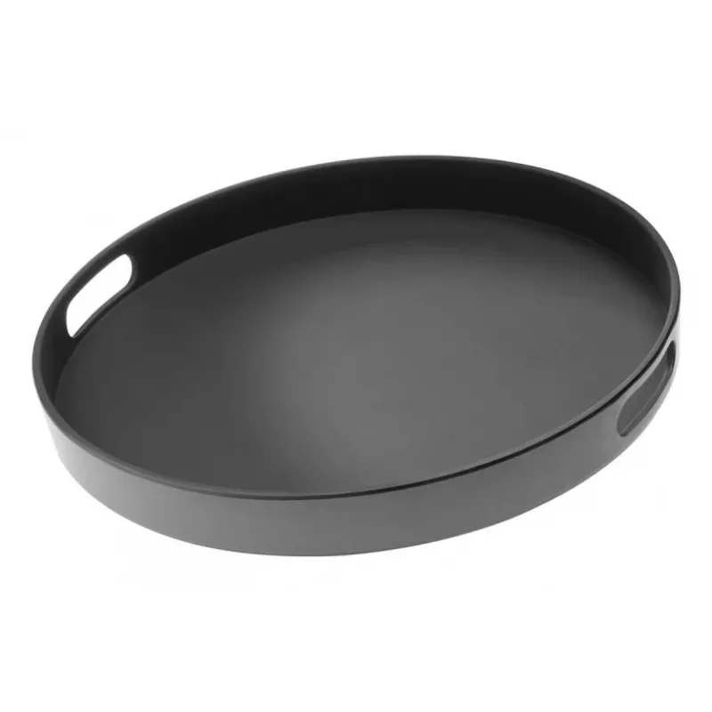 APS Bistro apaļais pasniegšanas paplāts, melns, 35,5 cm, melamīns, krājams, trauku mazgājamā mašīnā mazgājams (84045)