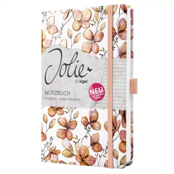SIGEL Jolie Clover Blush A5 lineāla piezīmju grāmatiņa, cietie vāki, 174 lappuses, aprikožu/koraļu/sarkanā JN363