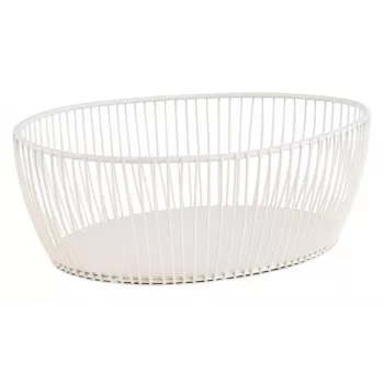 APS SVART ovāla maizes un augļu bļoda, balta, 240 x 190 x 80 mm, metāls, nav piemērota trauku mazgājamajai mašīnai 30428