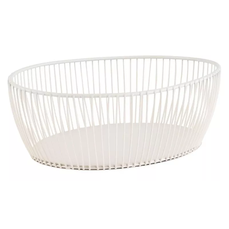 APS SVART ovāla maizes un augļu bļoda, balta, 240 x 190 x 80 mm, metāls, nav piemērota trauku mazgājamajai mašīnai 30428