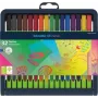 Schneider Edding Line-Up Fineliner pildspalvu komplekts, 32 dažādas krāsas, 0,3 mm metāla uzgalis, ūdens bāzes tinte, ergonomisks trīsstūrveida korpuss 191091