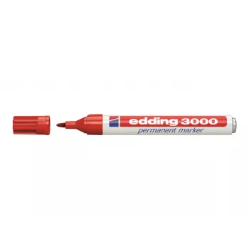 Edding 3000 Permanentais marķieru komplekts, 4 dažādās krāsās (melns, sarkans, zils, zaļš), kaltveida uzgalis 1,5-3 mm, ūdensizturīgs, ar zemu smaržu 79628