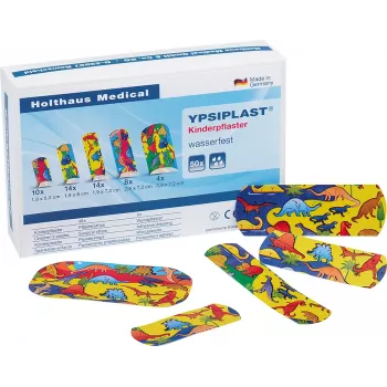 Holthaus Medical YPSIPLAST 40790 krāsaino plāksteru komplekts, 50 gab., hipoalerģiski, ūdeni atgrūdoši, bez lateksa