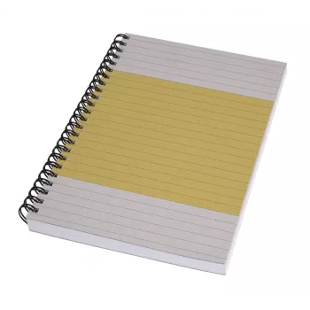 SIGEL Quicknote Bright Yellow piezīmju grāmatiņa A5 ar līnijām, dzelteni/pelēks mīkstais vāks, 160 lappuses, SN500