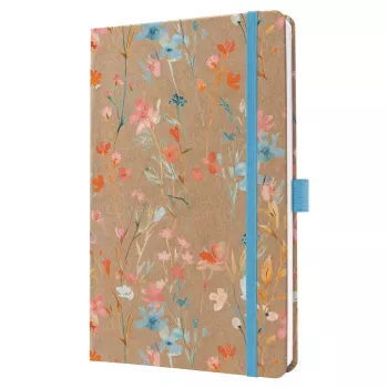 SIGEL Jolie 2027 nedēļas plānotājs A5 Blue Floral Serenity cietos vākos ar elastīgo aizdari, pildspalvas turētāju, divām grāmatzīmēm, iekšējo kabatu, 144 lappusēm, 80 g/m² papīra, noapaļotiem stūriem, daudzvalodu 7J807