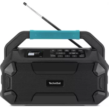 TechniSat VIOLA 231 OD DAB+ un FM būvlaukuma radio ar Bluetooth, IPX4 šļakstu aizsardzība, melns