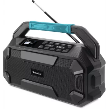 TechniSat VIOLA 231 OD DAB+ un FM būvlaukuma radio ar Bluetooth, IPX4 šļakstu aizsardzība, melns