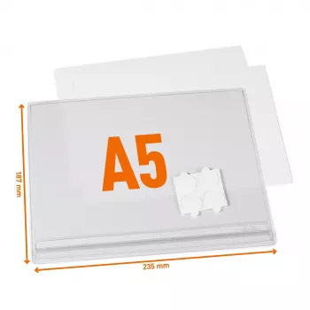 DURABLE 505719 ūdensnecaurlaidīgas pašlīmējošas A5 izvietošanas kabatas, 5 gab. iepakojumā