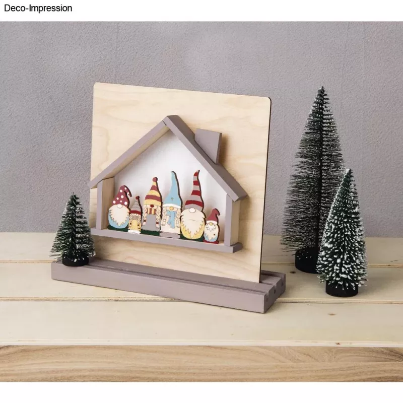 Rayher Dekoartikel natur Holzleiste Wichtelfamilie, 2 St. (46805505)