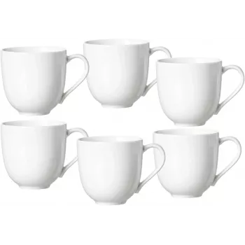 Ritzenhoff & Breker Skagen baltas porcelāna kafijas krūzes 440 ml, 6 gab. komplekts 317329