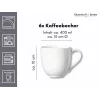 Ritzenhoff & Breker Skagen baltas porcelāna kafijas krūzes 440 ml, 6 gab. komplekts 317329