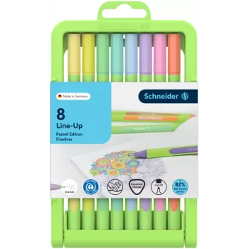 Schneider Line-Up Fineliner pildspalvu komplekts 0,4 mm dažādās krāsās (8 pildspalvas, 191088)
