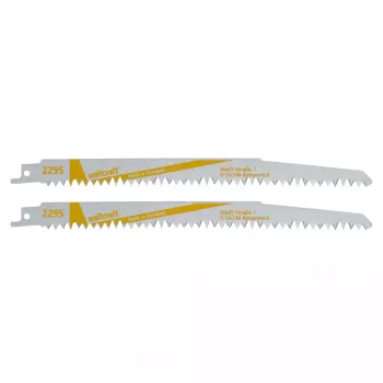 Wolfcraft 2295000 zāģa asmeņi atgriezeniskajam zāģim 230 mm, 2 gab., HCS, 6 TPI, kokam un plastmasai