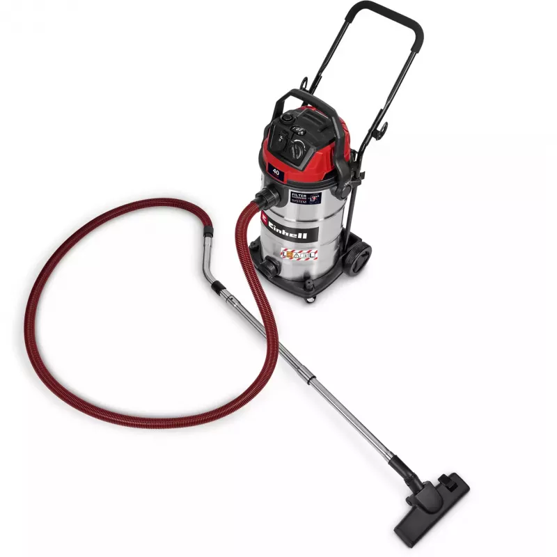 Einhell TE-VC 4090 SACL putekļu sūcējs mitrai un sausai uzsūkšanai 40 L nerūsējošais tērauds, putekļu klase L 2347445
