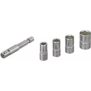 Wolfcraft 2413000 5 gab. ārējo sešstūru uzgriežņu atslēgu galviņu komplekts, 1/4 inch piedziņa, hroma vanādija tērauds
