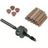 Wolfcraft 8 mm dižskābarža koka dībeļu komplekts ar urbjmašīnas uzgali, dziļuma ierobežotāju un marķieriem (50 dībeļi, 56 gabali) 2917000
