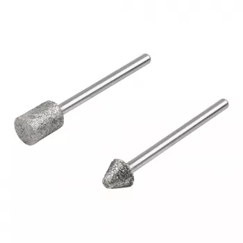 Wolfcraft 5989000 dimanta slīpēšanas uzgaļu komplekts, cilindrisks un smails konisks, 2 daļas