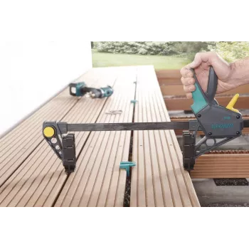 Wolfcraft 6985000 skrūvspīles ar 450 mm iespīlēšanas platumu un 120 kg iespīlēšanas spēku