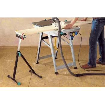 Wolfcraft 6119973 augstumā regulējams salokāms rullīšu statīvs 60 kg