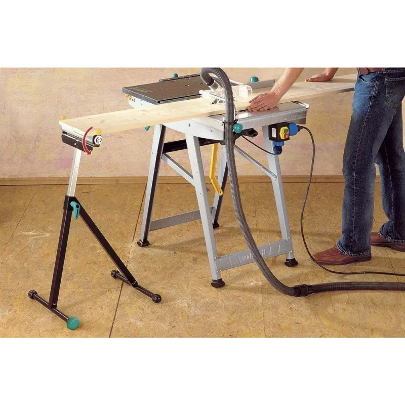 Wolfcraft 6119973 augstumā regulējams salokāms rullīšu statīvs 60 kg