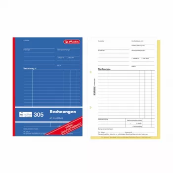Herlitz rēķinu veidlapu grāmatiņas A5, 2 daļu, bezoglekļa, 4 gab. 300003799