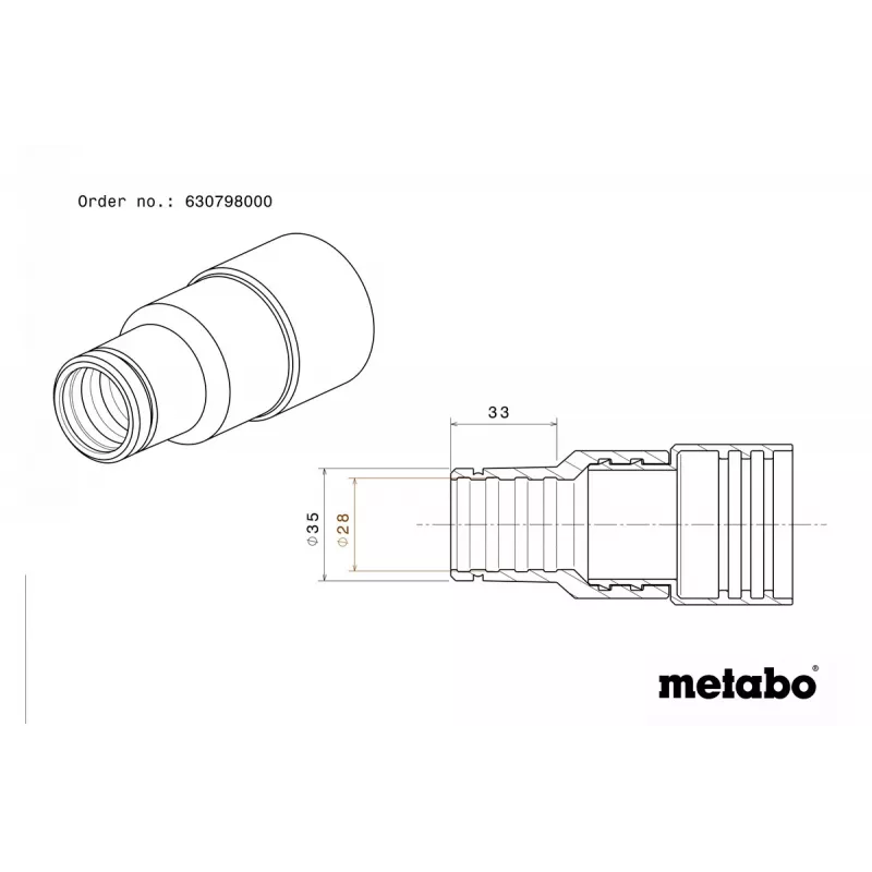 Metabo 630798000 Savienojošā uzmava Standard Ø28/35 mm