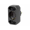 Kopp DUOversal Schuko adaptera kontaktdakša, 2 ligzdas, 16 A, 250 V, melna 179605004