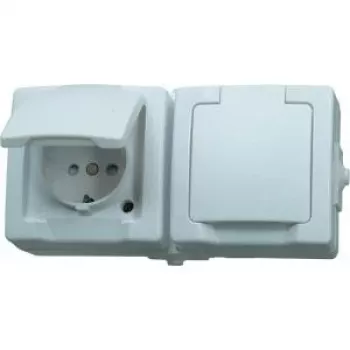 HEINRICH KOPP Schuko kontaktligzda ar atlokāmu vāciņu, virsapmetuma, IP44, pelēka 137002003