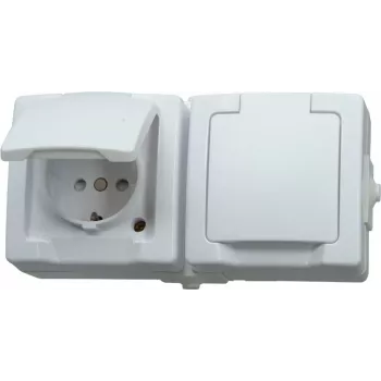 HEINRICH KOPP Schuko kontaktligzda ar atlokāmu vāciņu, virsapmetuma, IP44, pelēka 137002003