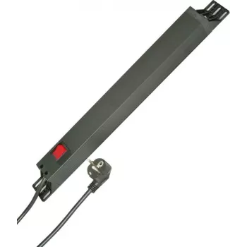 HEINRICH KOPP 7 ligzdu 19 inch statīva strāvas sadalītājs, 2m kabelis, melns 930705028