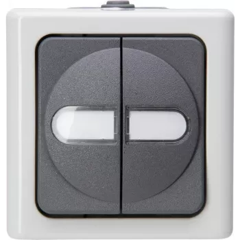 HEINRICH KOPP sērijas slēdzis virsapmetuma mitrām telpām Blue Electric pelēks 10A 250V 560556003