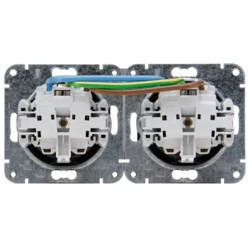 HEINRICH KOPP HK07 KombiQuick dubultā Schuko kontaktligzda, iedziļinātā montāža, horizontāla, melna 133750003