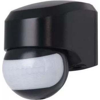 HEINRICH KOPP 823805017 PIR kustības detektors, sienas montāžas, melns, 180°, 12 m diapazons, IP44