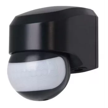 HEINRICH KOPP 823805017 PIR kustības detektors, sienas montāžas, melns, 180°, 12 m diapazons, IP44