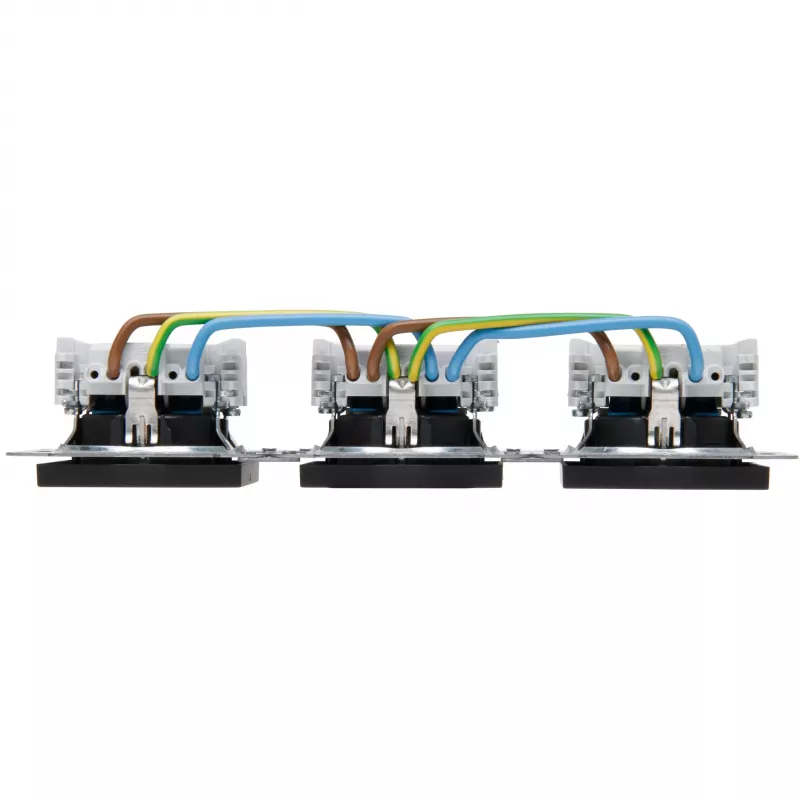 HEINRICH KOPP HK07 KombiQuick 3 ligzdu horizontāls Schuko kontaktligzdas ievietnis antracīta 133315008
