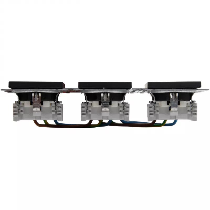 HEINRICH KOPP HK07 KombiQuick 3 ligzdu horizontāls Schuko kontaktligzdas ievietnis antracīta 133315008