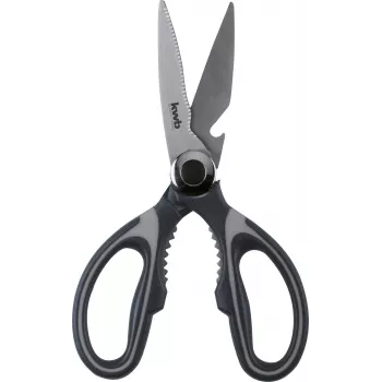 kwb 020721 sadzīves šķēres, nerūsējošā tērauda asmeņi, 210 mm, melnas