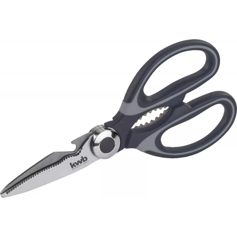 kwb 020721 sadzīves šķēres, nerūsējošā tērauda asmeņi, 210 mm, melnas