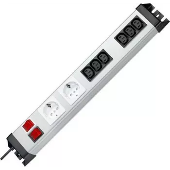 Heinrich Kopp POWERversal 8 kontaktligzdu pagarinātājs ar 2 Schuko un 6 IEC C13 ligzdām, 1,4 m kabelis, melns 227520013