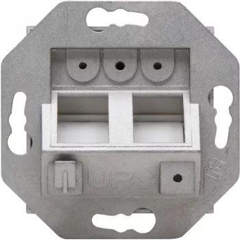 HEINRICH KOPP HK07 Keystone sienas panelis ar vāciņu, IP44, 2 porti, melns 953850004