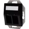 HEINRICH KOPP HK07 Keystone sienas panelis ar vāciņu, IP44, 2 porti, melns 953850004