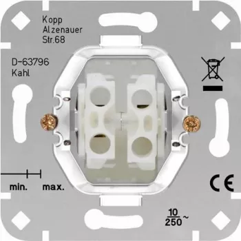 HEINRICH KOPP Series pogas ieliktnis, iekšējai montāžai, 250 V, 10AX, IP20, bez vāka 504000009