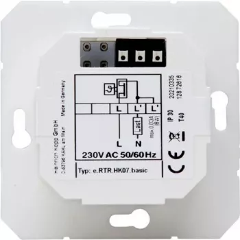 HEINRICH KOPP HK07 Basic elektroniskais istabas termostats, 230V, 50Hz, 0°C līdz 40°C, IP20, tīri balts 296529003