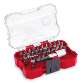 Einhell 32 gabalu skrūvgriežu uzgaļu komplekts ar magnētisko turētāju, S2 tērauds, PH/PZ/SL/TX/H, 1/4 inch sešstūra kāts 118693