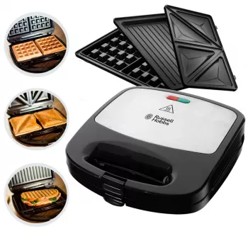 Russell Hobbs Creations 3-in-1 sviestmaižu gatavotājs, melns/nerūsējošais tērauds