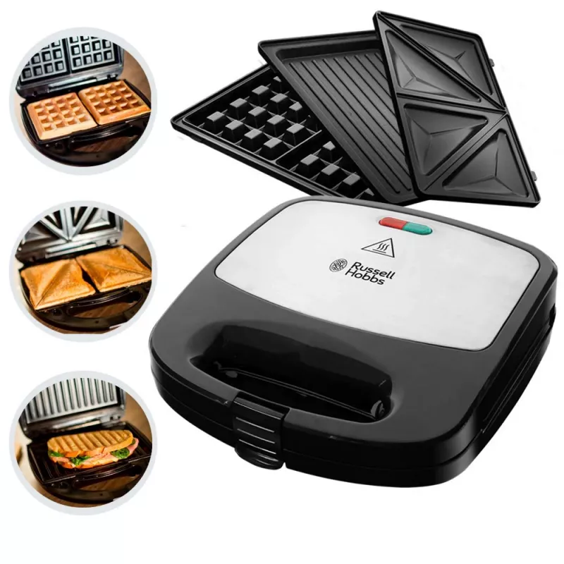 Russell Hobbs Creations 3-in-1 sviestmaižu gatavotājs, melns/nerūsējošais tērauds