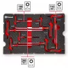 Einhell 370526 9 daļu ieliktņu komplekts E-Case koferim, sarkans/melns