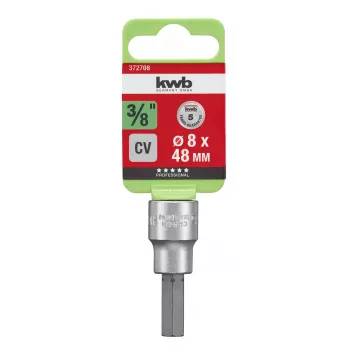 kwb 372708 ārējā sešstūra uzgriežņu atslēgas uzgalis 8 mm 3/8 collu piedziņa